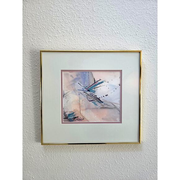 Mary Endico Abstract Watercolor Print 16x15 Gold Frame Fantasy Factory New York